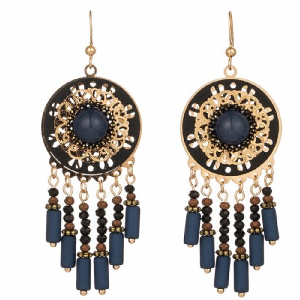 Y2K Vintage Ethnic Bohemian gypsy Water Drop Earrings festival - Picture 2 of 2